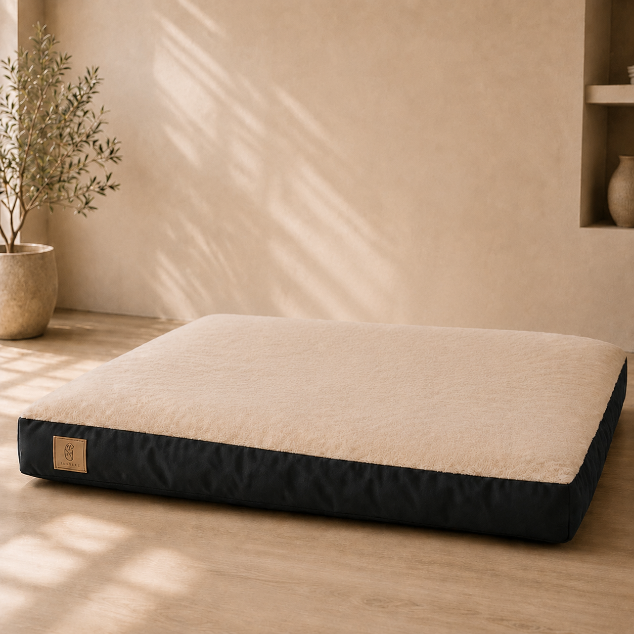 Cama colchoneta beige completa